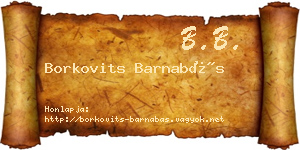 Borkovits Barnabás névjegykártya