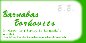 barnabas borkovits business card